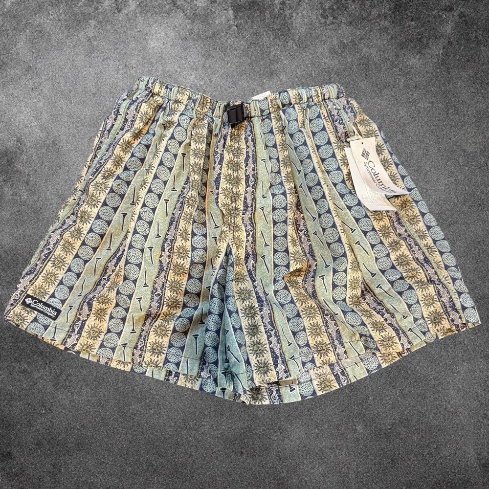 Columbia Whidbey Water Trunk Men's Large Retro Pattern Swim Shorts NWT 5" Inseam